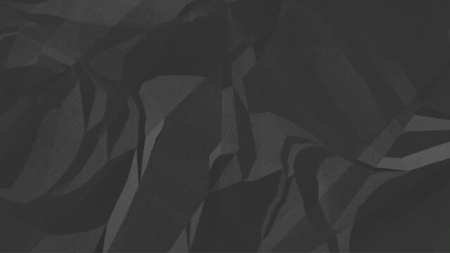 Dark Gray Crumpled Paper Texture Background with Abstract Wrinkled Black Surface Design