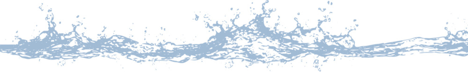 Fototapeta premium Blue water splash and splatter border liquid