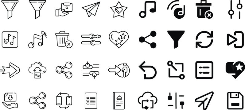 Vector icons of business and finance activities