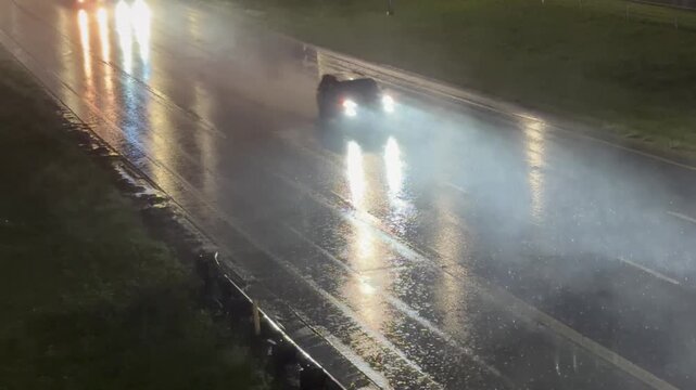 Highway Traffic in the rain