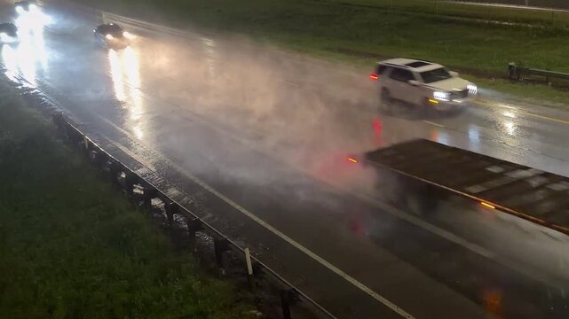 Highway Traffic in the rain