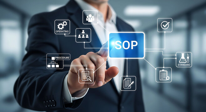Standard Operating Procedure SOP Concept Business Management and Quality Control