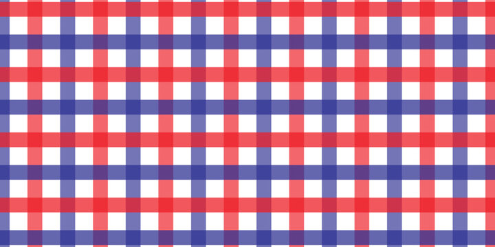 Red and Light Blue Gingham pattern. Texture from rhombus/squares for - plaid, tablecloths, clothes, shirts, dresses, paper, bedding, blankets, quilts and other textile products. Vector illustration