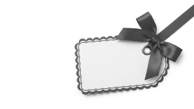 Blank gift tag with red bow