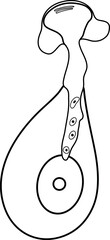 Fototapeta premium Coloring page with germinating pollen ghrain isolated 