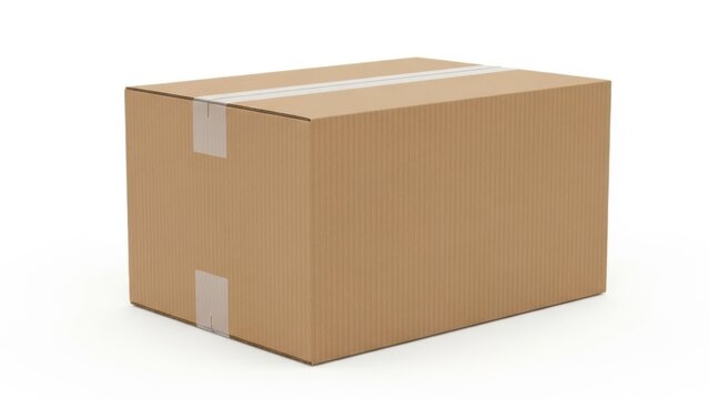 Closed brown cardboard box
