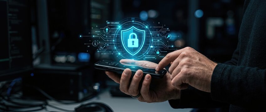 Enhancing cybersecurity measures digital workspace visual representation tech environment close-up view data protection strategies for secure communication