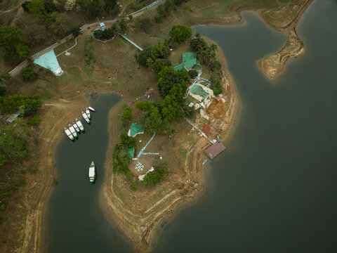 Tropical Lake Landscape in Rangamati Bangladesh Aerial View