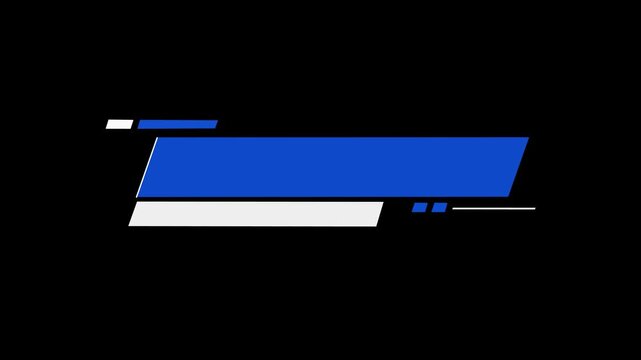 Clean Blue Modern Title Bar Graphics Animation.  Geometric Headline Shapes Sliding Into Place On A Dark Background with empty space. 
