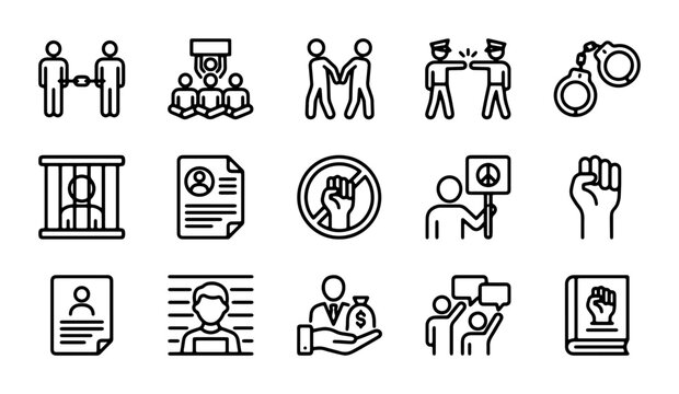 social issue icons set