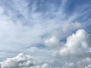 Naklejka premium Blue sky with white clouds