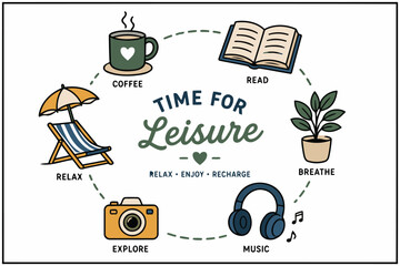 Time for leisure activities infographic vector illustration Vector