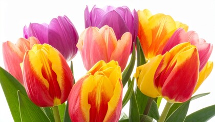 Obraz premium spring flowers tulips isolated on white background