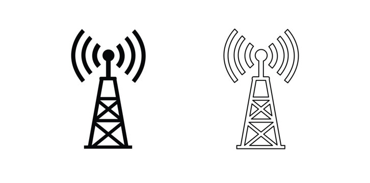 5g Signal tower icon, 5g Signal tower silhouette Vector