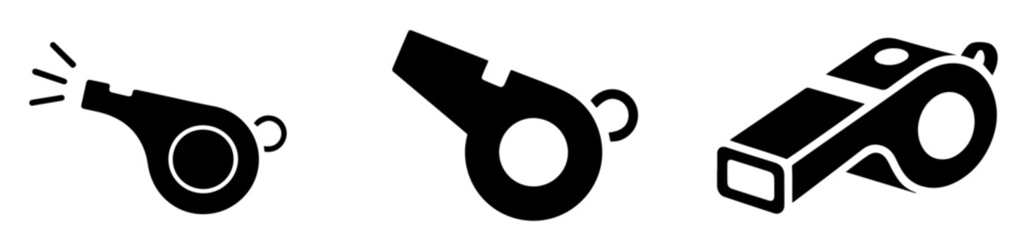 whistle icon set sport referee vector design