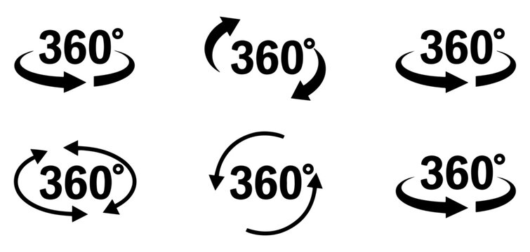 360 degree view icon set for vr