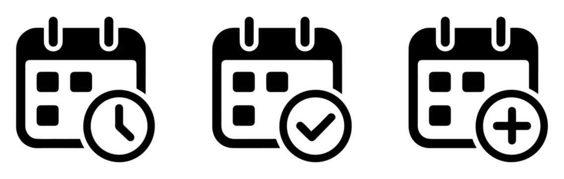 calendar schedule timetable icon set for planning