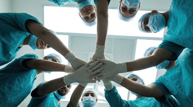 Multidisciplinary transplant surgical team performing pre operation alignment
