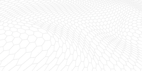 Fishing or soccer net. Repeated hexagon pattern. Black wired mesh texture isolated on white background. © Haikal