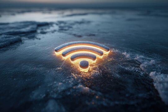 Wireless Signal Waves 3D Icon Phonk Aesthetic
