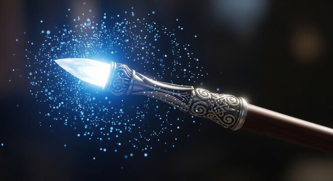 Glowing magic wand