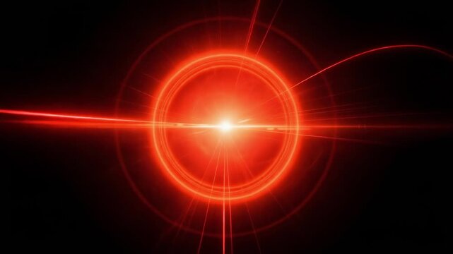 Dynamic vibrant energy sphere pulsating with intense red light animation for digital motion backgrounds