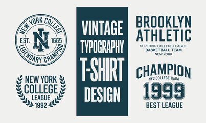 Fototapeta premium Vintage Sport Badge Vector Set for Athletic Apparel Design and University Team Branding