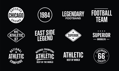 Obraz premium Vintage Sport Badge Vector Set for Athletic Apparel Design and University Team Branding