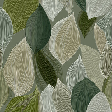 Abstract flowing lines forming a seamless organic pattern. Organic pattern featuring delicate lines creating a smooth leaf-like texture in earthy colors