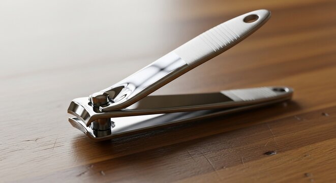 Nail clippers on wood surface