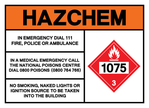 Hazard Chemical Liquified Petroleum Gas UN1075 Symbol Sign, Vector Illustration, Isolate On White Background, Label .EPS10