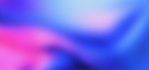 Naklejka premium Vibrant gradient background with soft neon colors and grainy texture. Abstract blur of pink and blue hues in a fluid motion. Modern aesthetic backdrop for digital design and social media posts.