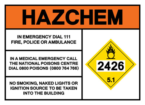 Hazard Chemical UN2426 Class 5.1 Ammonium nitrate Symbol Sign, Vector Illustration, Isolate On White Background, Label .EPS10