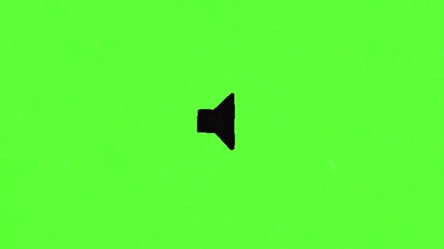 Simple speaker icon on a solid green background, representing sound and audio signals