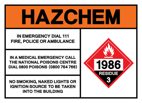 Hazard Chemical Denatured Alcohol UN1986 Residue Class 3 Symbol Sign, Vector Illustration, Isolate On White Background, Label .EPS10