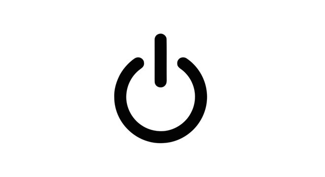 Vector illustration of power button icon on a transparent background