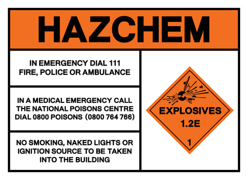 Hazard Chemical Classs 1 Explosives 1.2E Symbol Sign , Vector Illustration, Isolate On White Background Label.EPS10