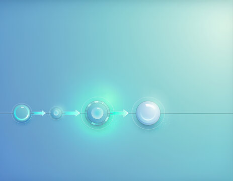 Abstract Workflow Timeline Process with Glowing Steps
