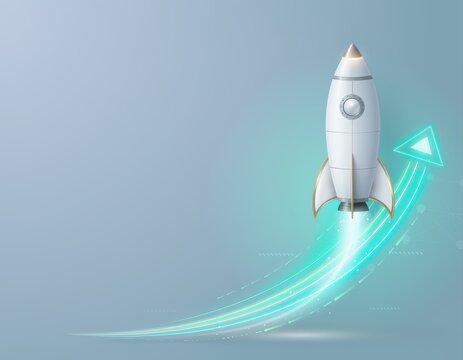 Rocket Launch Startup Growth Innovation Success Concept