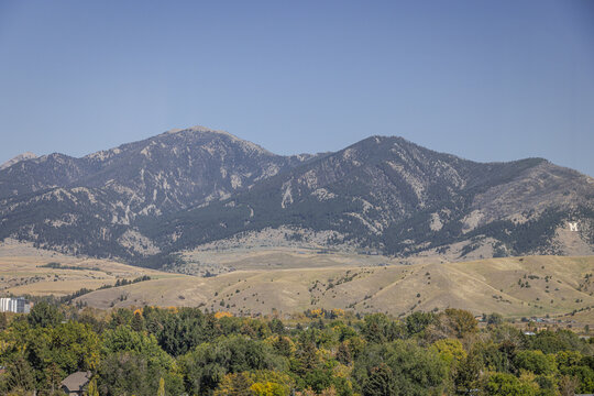 View of mountains from Bozeman, Montana, USA