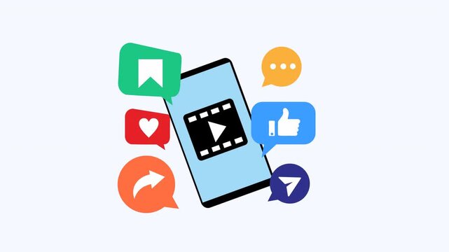 Mobile phone with social media notification icons. Suitable for social media marketing campaigns, tech blogs, or digital communications. 