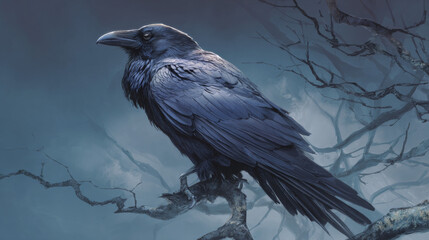 Fototapeta premium Ravens solve puzzles and plan for future rewards. 