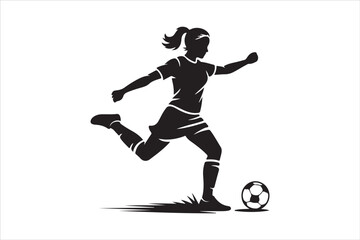 Fototapeta premium Soccer Player Silhouettes Collection Sports Vector Pack