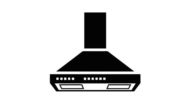 Vector illustration of kitchen hood icon, vector illustration of a modern range hood on a transparent background