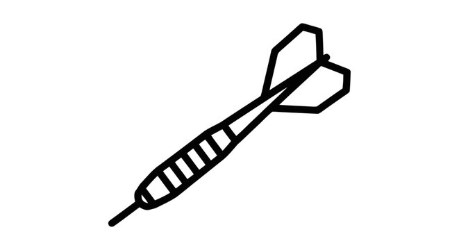 Vector illustration of dart icon, vector illustration of a dart for games and sports on a transparent background