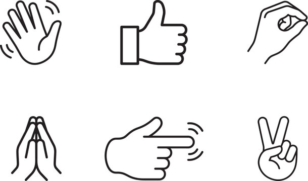Minimal Hand Gesture Collection with Various Signs and Communication Symbols