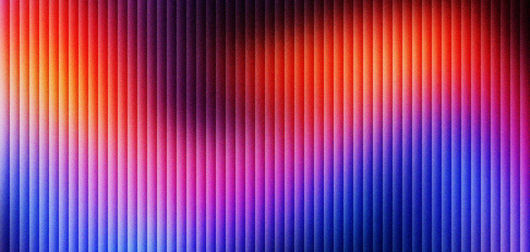 Vibrant neon vertical stripes background with glowing rainbow gradient, abstract colorful light bars texture for modern digital design, futuristic led screen effect with soft blurred lines.