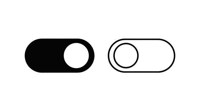 Vector illustration of toggle switch icon set on and off button vector illustration on a transparent background
