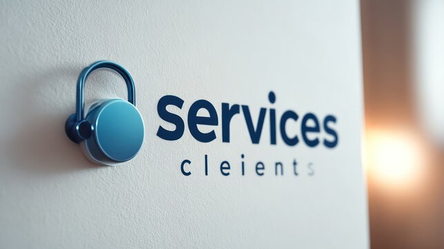Services logo with lock on transparent