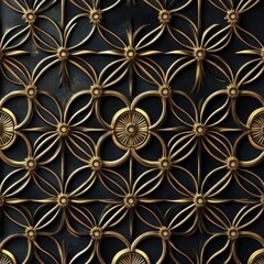 Fototapeta premium Elegant Metallic Floral Pattern Dark Background